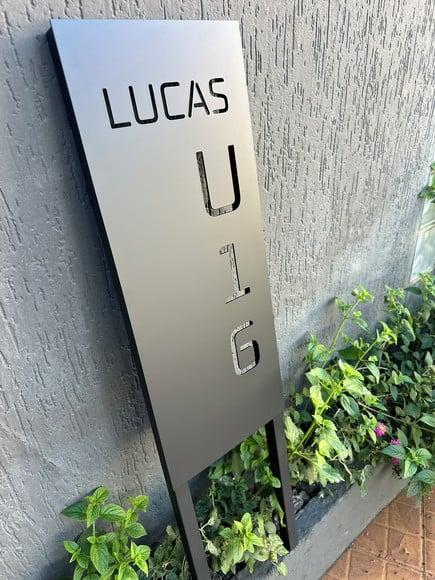 Totem Residencial Aço Carbono Pé P Sustentação Jardim 28x70