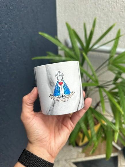 Vaso de Cerâmica com Adesivo Transfer