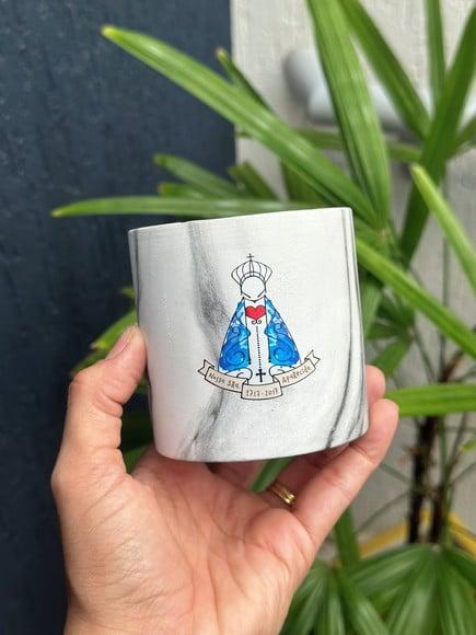 Vaso de Cerâmica com Adesivo Transfer