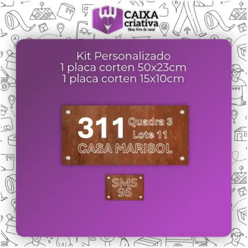 2 Algarismo Personalizado 50cm x 23,5cm + 1 Placa 15x 10cm
