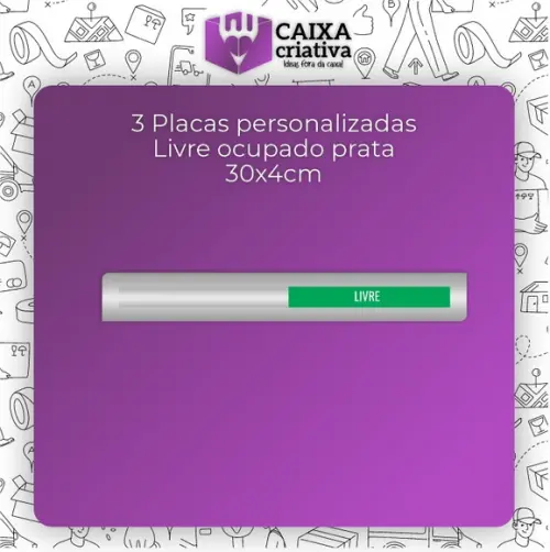 3 Placas Identificação Porta - Livre Ocupado