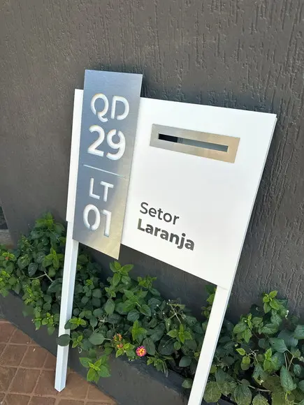 Algarismo Acm + Inox +caixa Correio e Pé para Jardim