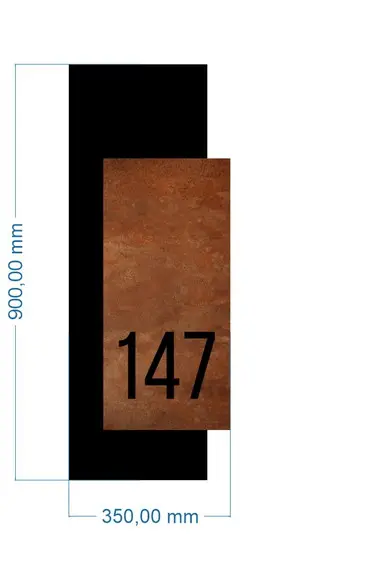 Algarismo Acm Corten com Pvc - Grande Formato 90cm x 35cm