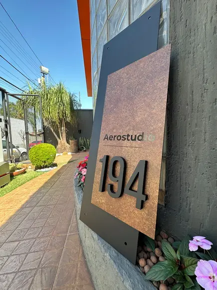 Algarismo Acm Corten com Pvc - Grande Formato 90cm x 35cm