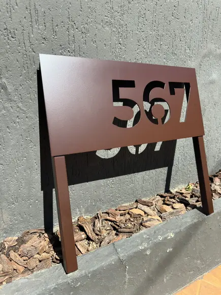 Algarismo Residencial Acm 60x26 Estrutura para Jardim