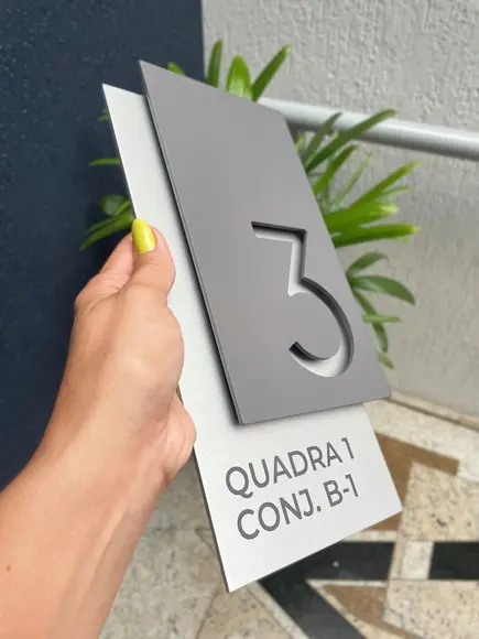 Algarismo Residencial Acm com Acm - 1 Dígito 30x15