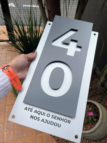 Algarismo Residencial Acm com Acm - 2 Dígitos 20x40