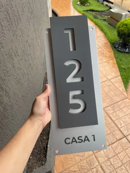 Algarismo Residencial Acm com Acm - 3 Dígitos 17x43