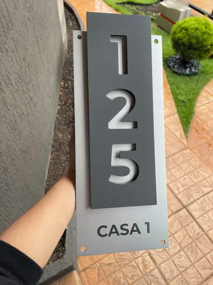 Algarismo Residencial Acm com Acm - 3 Dígitos 17x43