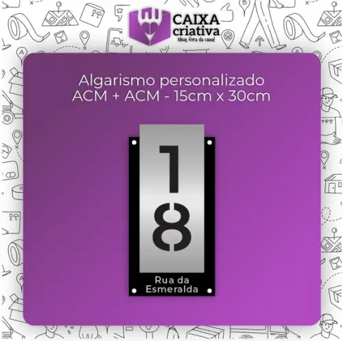 Algarismo Residencial Acm com Acm - 3 Dígitos 30x15