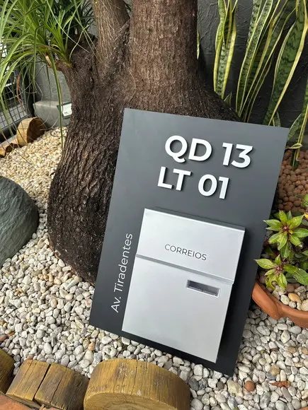 Algarismo Residencial Acm com Caixa de Correio 65x40 Frontal