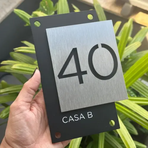 Algarismo Residencial Acm com Inox - 2 Dígitos 12x18