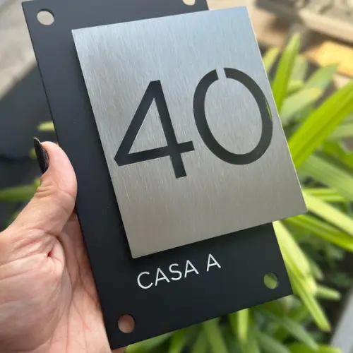 Algarismo Residencial Acm com Inox - 2 Dígitos 12x18