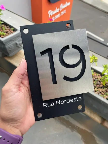Algarismo Residencial Acm com Inox - 2 Dígitos 12x18