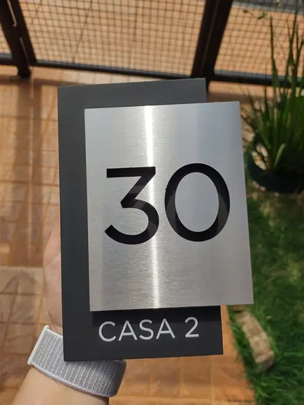 Algarismo Residencial Acm com Inox - 2 Dígitos 12x20