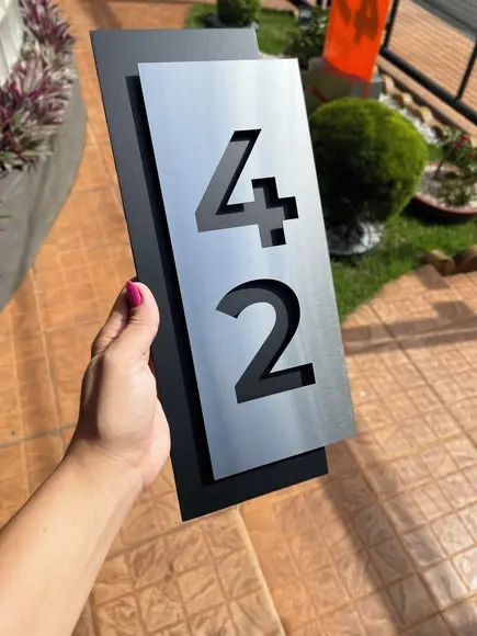 Algarismo Residencial Acm com Inox - 2 Dígitos 14x33