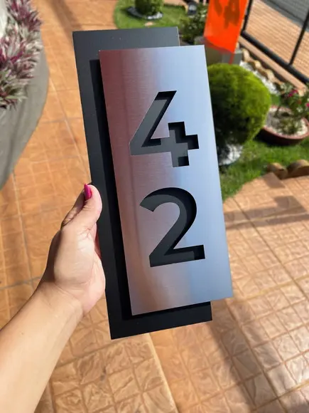 Algarismo Residencial Acm com Inox - 2 Dígitos 14x33