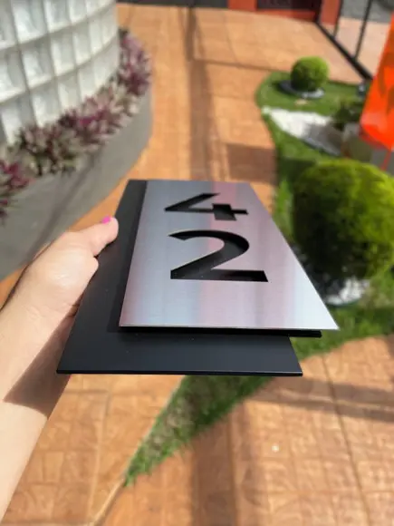 Algarismo Residencial Acm com Inox - 2 Dígitos 14x33