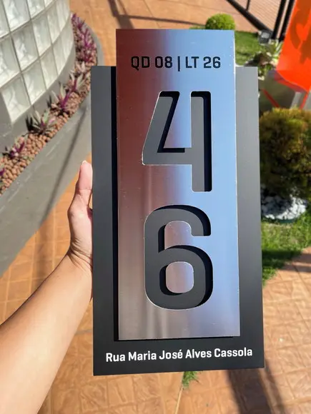 Algarismo Residencial Acm com Inox - 2 Dígitos 20x40