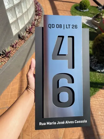 Algarismo Residencial Acm com Inox - 2 Dígitos 20x40