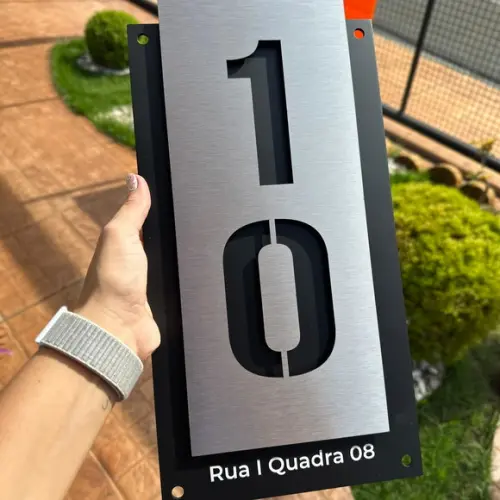 Algarismo Residencial Acm com Inox - 2 Dígitos 20x40