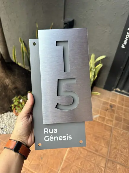 Algarismo Residencial Acm com Inox - 2 Dígitos 30x15
