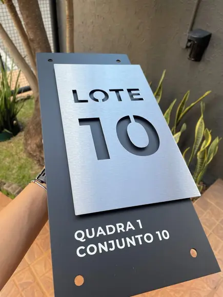 Algarismo Residencial Acm com Inox - 2 Dígitos 25x50