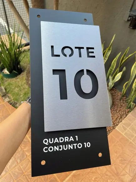 Algarismo Residencial Acm com Inox - 2 Dígitos 25x50