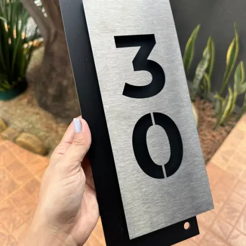 Algarismo Residencial Acm com Inox - 2 Dígitos 30x15