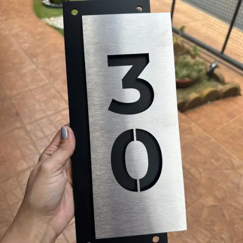 Algarismo Residencial Acm com Inox - 2 Dígitos 30x15