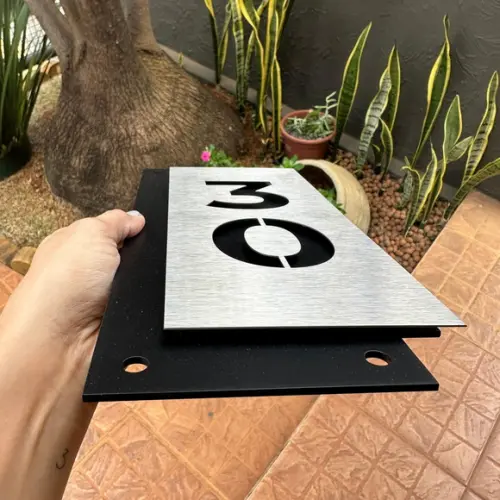 Algarismo Residencial Acm com Inox - 2 Dígitos 30x15