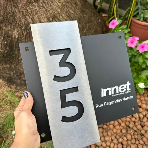 Algarismo Residencial Acm com Inox - 2 Dígitos 33x30 Logo