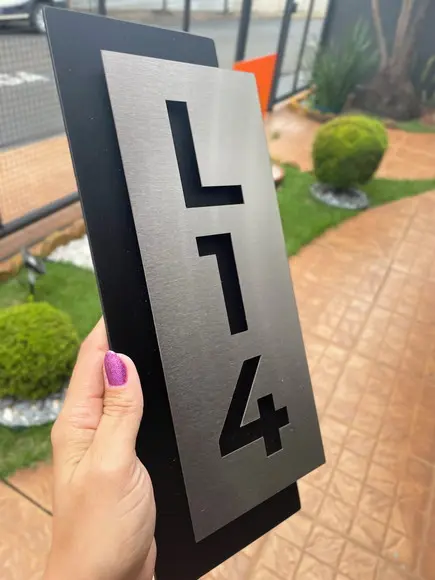Algarismo Residencial Acm com Inox - 3 Dígitos 14x33