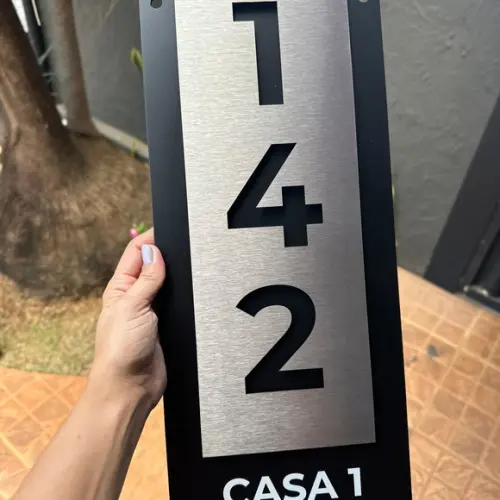 Algarismo Residencial Acm com Inox - 3 Dígitos 15x43