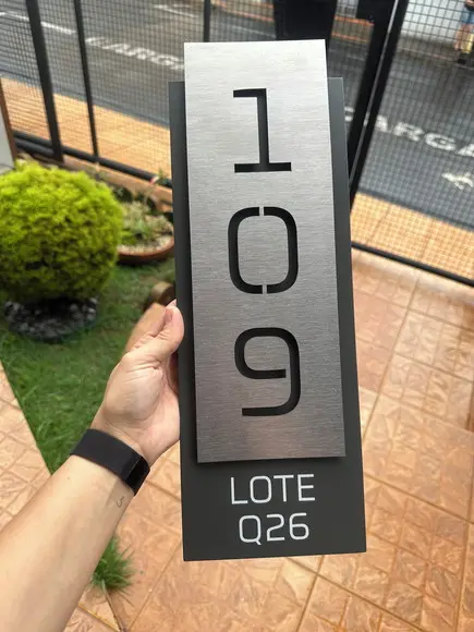 Algarismo Residencial Acm com Inox - 3 Dígitos 15x43