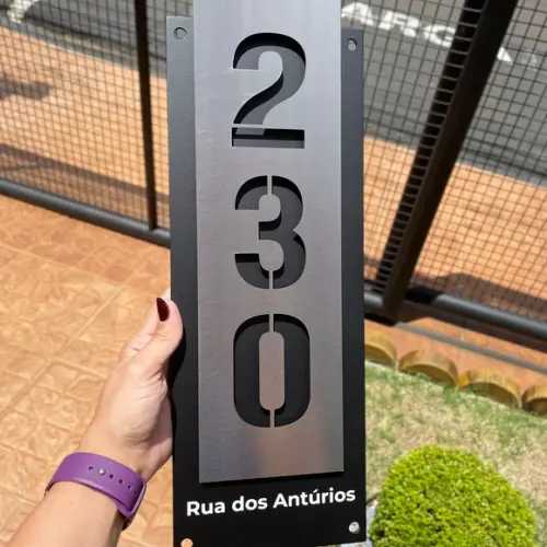 Algarismo Residencial Acm com Inox - 3 Dígitos 15x43