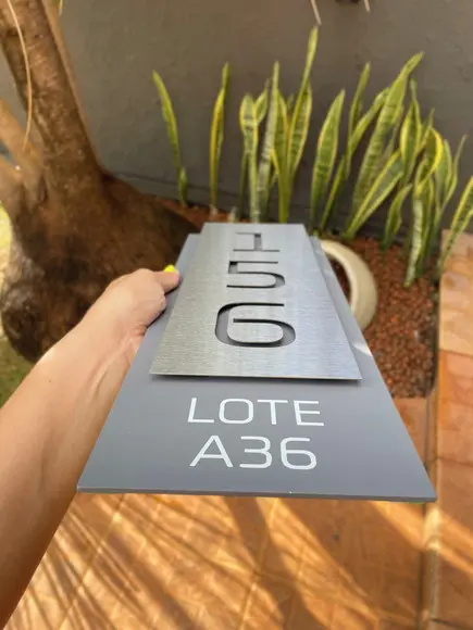 Algarismo Residencial Acm com Inox - 3 Dígitos 15x43
