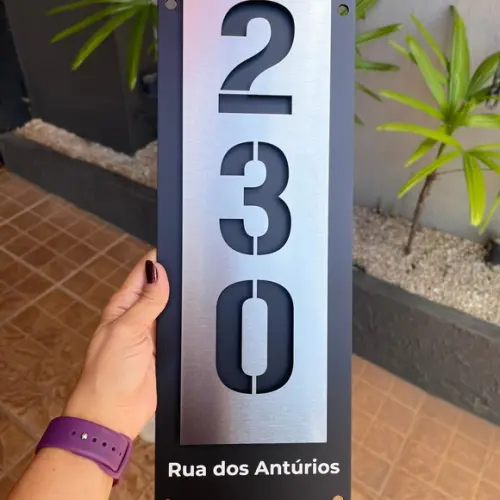 Algarismo Residencial Acm com Inox - 3 Dígitos 15x43