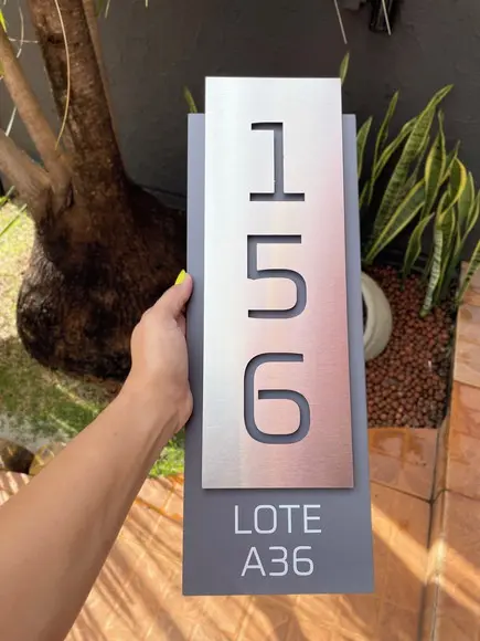 Algarismo Residencial Acm com Inox - 3 Dígitos 15x43