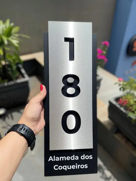 Algarismo Residencial Acm com Inox - 3 Dígitos 15x43