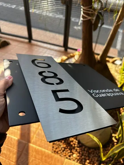 Algarismo Residencial Acm com Inox - 3 Dígitos 30x33