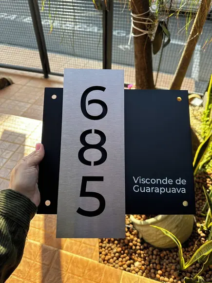Algarismo Residencial Acm com Inox - 3 Dígitos 30x33