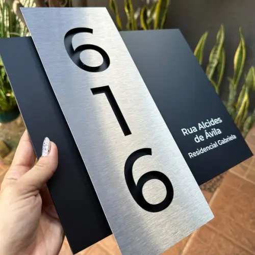 Algarismo Residencial Acm com Inox - 3 Dígitos 30x33