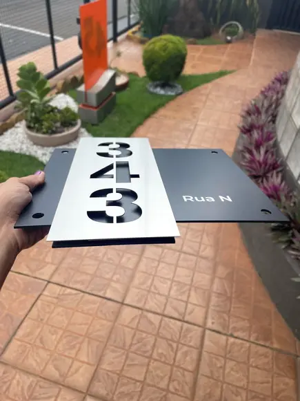 Algarismo Residencial Acm com Inox - 3 Dígitos 33x30