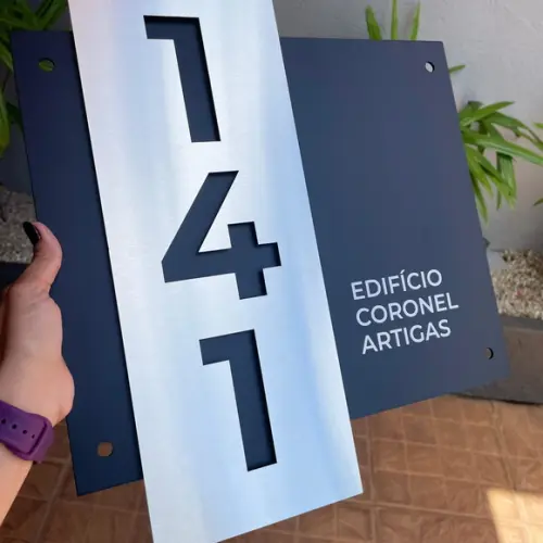 Algarismo Residencial Acm com Inox - 3 Dígitos 33x30