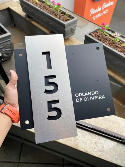 Algarismo Residencial Acm com Inox - 3 Dígitos 33x30