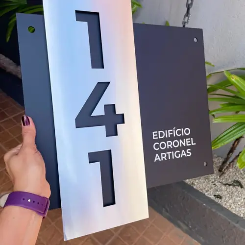 Algarismo Residencial Acm com Inox - 3 Dígitos 33x30
