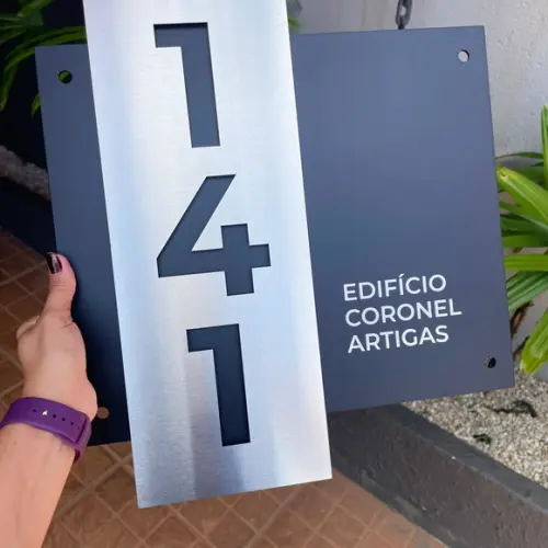 Algarismo Residencial Acm com Inox - 3 Dígitos 33x30