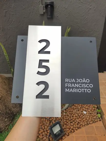 Algarismo Residencial Acm com Inox - 3 Dígitos 33x30