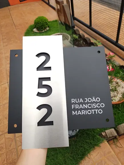 Algarismo Residencial Acm com Inox - 3 Dígitos 33x30